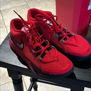 Nike mens Red Athletic Sneakers with Black Accents 11.5